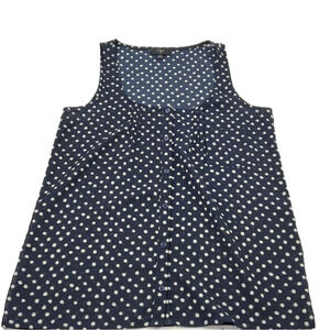 Aqua blue beige polka dot sleeveless tank top